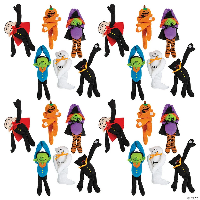 New ๐ Bulk Long Arm ๐ง Halloween Stuffed Characters - 72 Pc. โญ