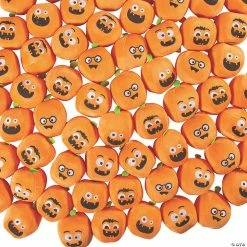 Discount 🛒 Bulk Mini Funny Face Stuffed Pumpkins - 72 Pc. 🧨