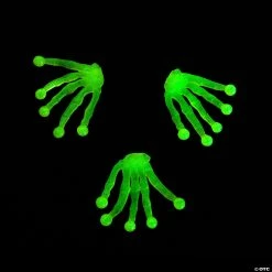 Cheap 🔔 Glow-in-the-Dark 💀 Halloween Sticky Skeleton Hands - 48 Pc. ⌛
