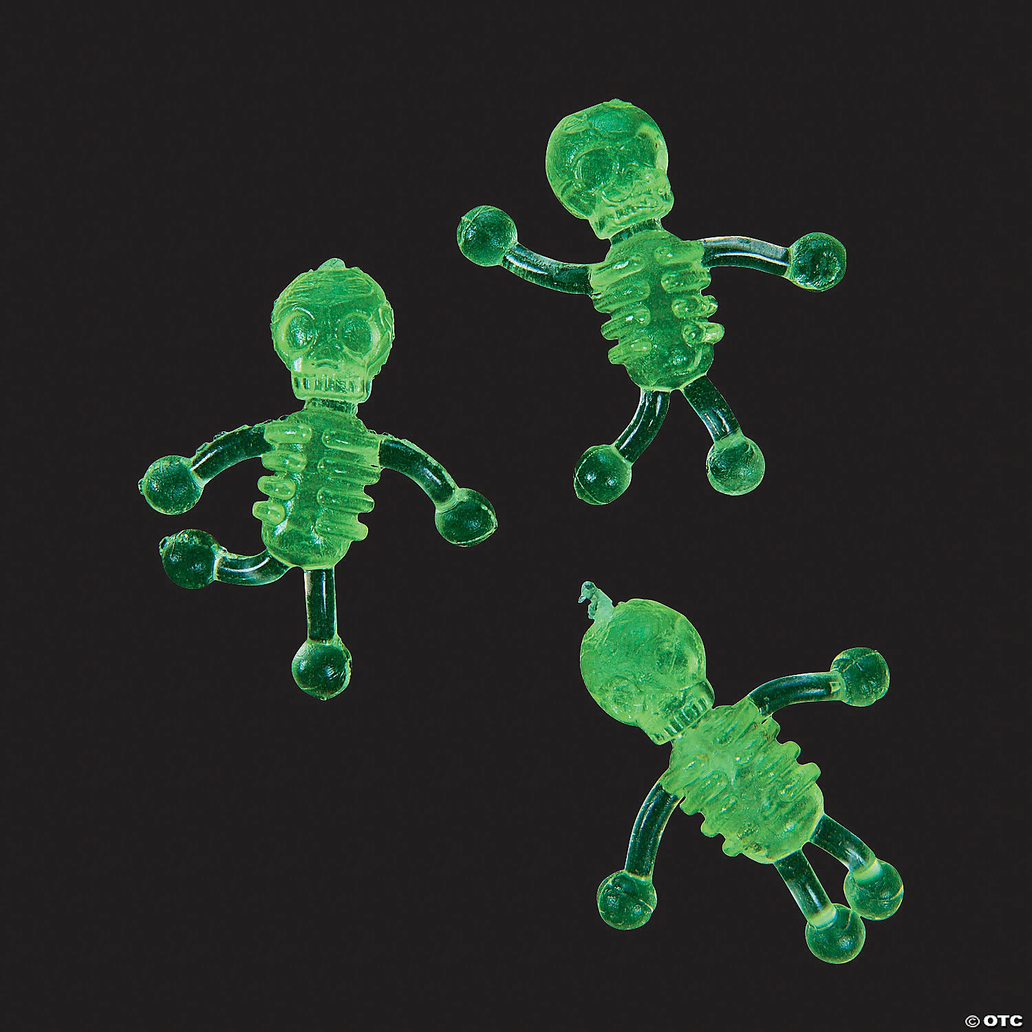 Hot Sale 🧨 Glow-in-the-Dark Mini Sticky Tumbling Skeletons - 48 Pc. 💯