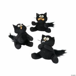 Promo ❤️ Halloween Scaredy Stuffed Cats - 12 Pc. 👍