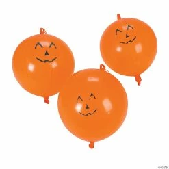 Cheap 👍 Jack-O’-Lantern Latex Punch Balls - 12 Pc. 😍