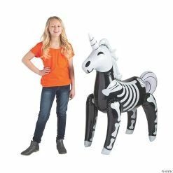 Brand new 👍 Jumbo Inflatable Unicorn Skeleton 🦇 Halloween Decoration 🎉