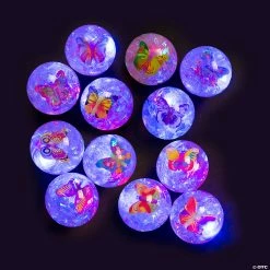 Cheapest 😉 Light-Up Glitter Butterfly Bouncy Balls - 12 Pc. 💯