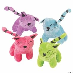 Cheapest ⌛ Mini Bright Stuffed Cats - 12 Pc. 😍