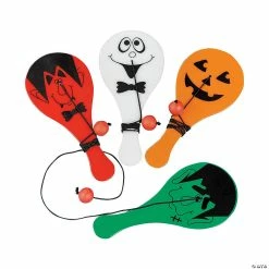 Best Sale 😍 Mini 💀 Halloween Paddleball Games - 48 Pc. 🥰