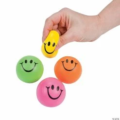 Best Pirce 🥰 Mini Neon Smile Face Stress Balls - 24 Pc. 😍