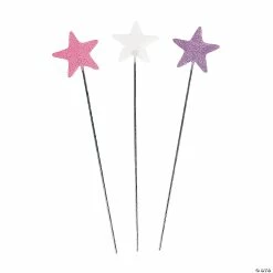 Wholesale ⌛ Pastel Glittery Star Wands- 12 Pc. 😀