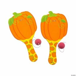 New 💯 Pumpkin Paddle Ball Games - 12 Pc. 🔔