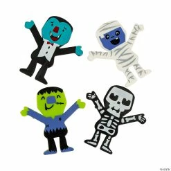 Hot Sale 👏 Vinyl Skeleton, Mummy, Green Monster, Vampire 💀 Halloween Monster Characters - 48 Pc. ⌛
